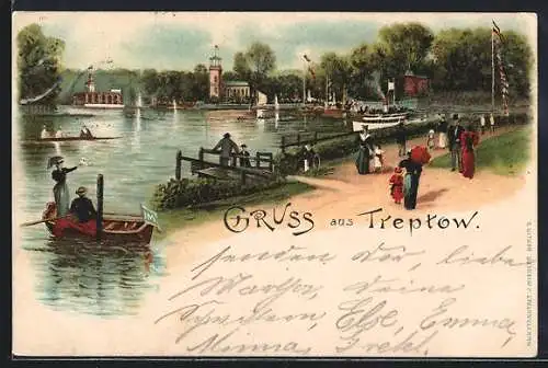 Lithographie Berlin-Treptow, Kaiser Wilhelmgarten