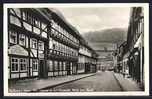 AK Stolberg i. Harz, Alte Häuser in der Neustadt