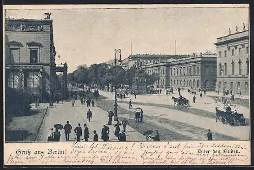 AK Berlin, Denkmal Friedrich d. Grossen Unter den Linden