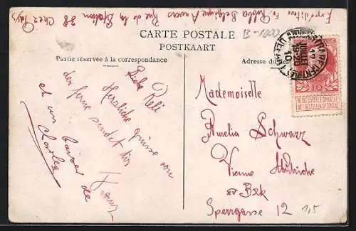 AK Bruxelles, Exposition 1910, le Quadrige