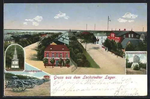 AK Lockstedter Lager, Gesamtansicht, Geschützpark und Armeecorpsstein