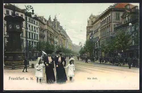 AK Frankfurt a. M., Zeil-Strasse mit Uhrturm