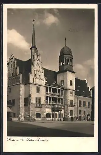 AK Halle / Saale, Altes Rathaus im Sonnenschein