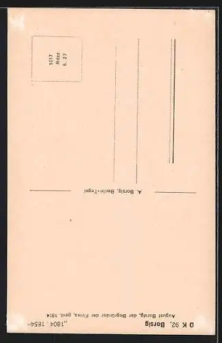 Künstler-AK August Borsig im Anzug und Fliege mit Hund