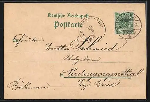 Lithographie Berlin, Königliches Schloss, Brandenburger Thor