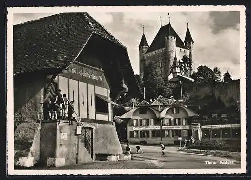 AK Thun, Partie am Knaben-Schützenhaus mit Blick auf das Schloss