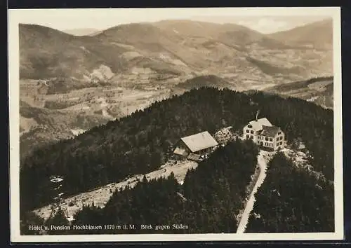 AK Hochblauen, Blick auf das Hotel gegen Süden