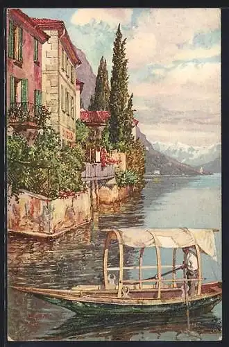 Künstler-AK Oria, Villa Fogazzaro, Lago di Lugano