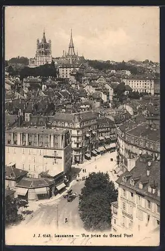 AK Lausanne, vue prise du Grand Pont