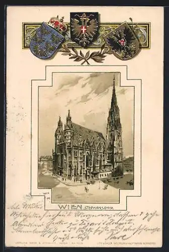 AK Wien, Stephansdom, Wappen der Stadt