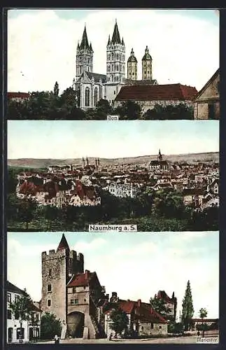 AK Naumburg a. S., Marientor, Dom und Ortsansicht