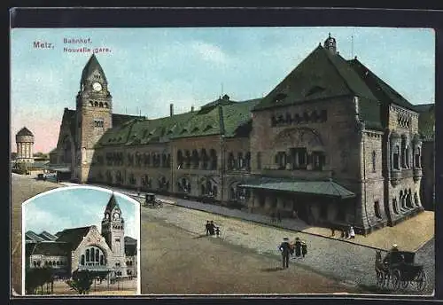 AK Metz, Nouvelle gare, Bahnhof, 2 Ansichten