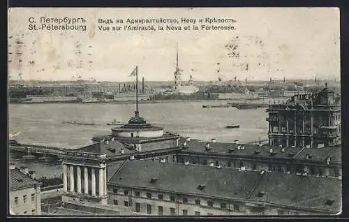 AK St. Petersburg, Blick zur Admiralität, Newa und Festung