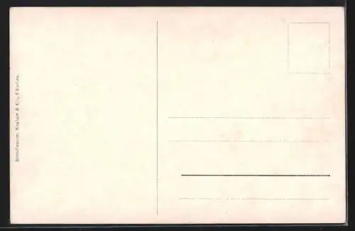 Künstler-AK Stams, Blick zur Stamser-Alpe mit Fahne