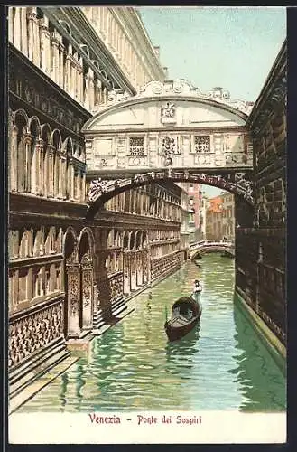 AK Venezia / Venedig, Ponte dei Sospiri, Gondel unter der Seufzerbrücke