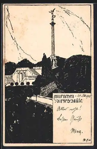 Künstler-AK München, Siegessäule