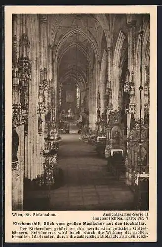 AK Wien, Kirchenschiff im St. Stefansdom