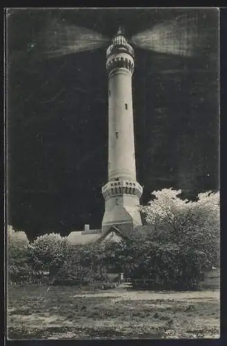 AK Swinemünde, Der Leuchtturm bei Nacht