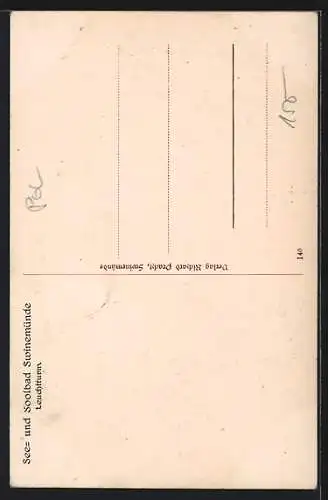 AK Swinemünde, Der Leuchtturm bei Nacht
