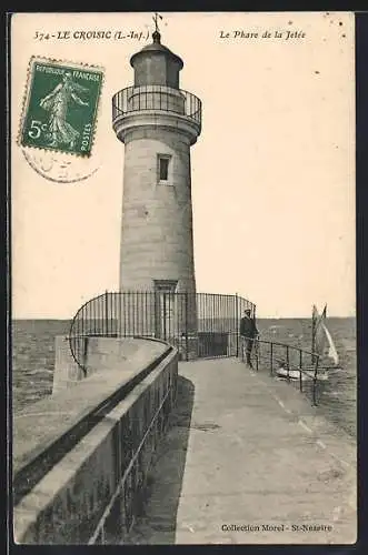 AK Le Croisic, Le Phare de la Jetée