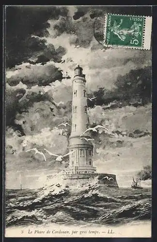 AK Cordouan, Le Phare par gros temps, Leuchtturm