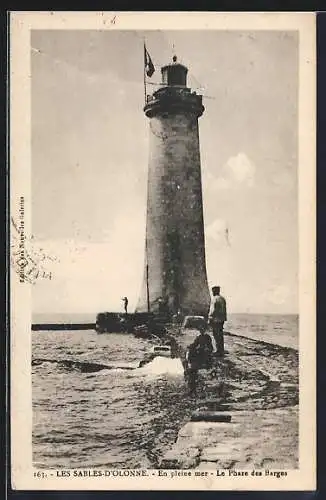 AK Les Sables-d`Olonne, En pleine mer, Le Phare des Barges