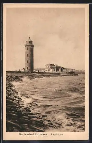 AK Cuxhaven, Blick zum Leuchtturm