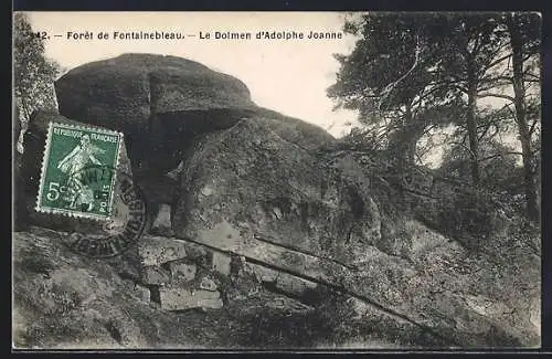 AK Forêt de Fontainebleau, Le Dolmen d`Adolphe Joanne, Gesteinsformation