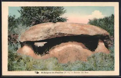 AK St-Sulpice-les-Feuilles /H.-V., Dolmen des Bras, Gesteinsformation