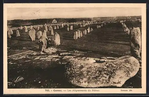 AK Carnac /Morbihan, Alignements du Ker Ménec, Vue generale