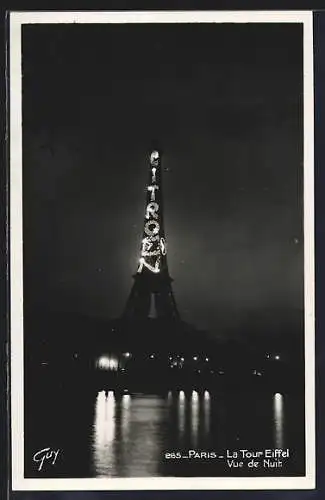 AK Paris, La Tour Eiffel, Vue de Nuit, Eiffelturm