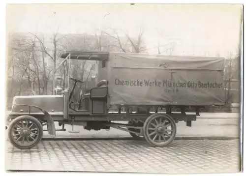 Fotografie Lastwagen Siemens-Schuckert, Elektrische LKW-Pritsche Chemische Werke München Otto Baerlocher GmbH