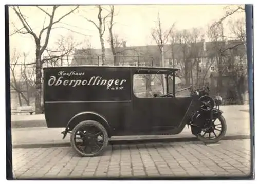 Fotografie Lastwagen Phänomen Phänomobil, Dreirad-Kastenwagen mit Weinberger Karosserie für das Kaufhaus Oberpollinger