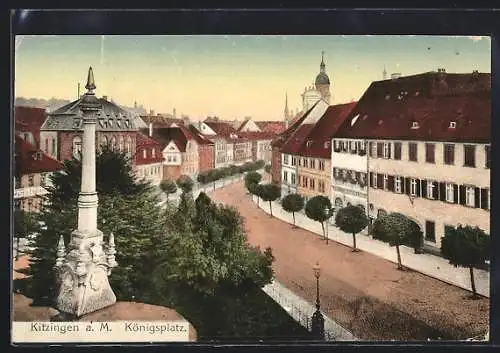 AK Kitzingen a. M., Königsplatz mit Denkmal