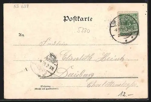 Lithographie Königswinter, Drachenfels, feine Dame fällt vom störrischen Esel um 1900