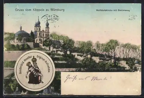 AK Würzburg, Käppele mit Wallfahrtskirche und Gnadenbild