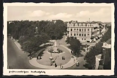 AK Fürstenwalde a. Spree, Denkmalplatz aus der Vogelschau