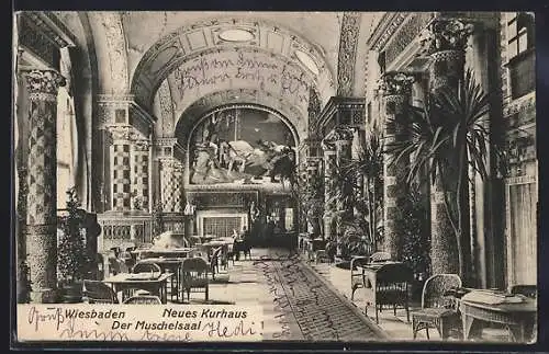 AK Wiesbaden, Neues Kurhaus, Muschelsaal