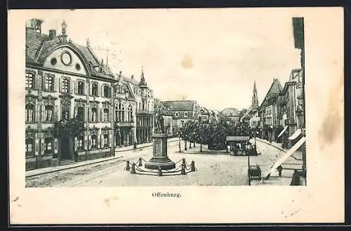 AK Offenburg, Ansicht v. Marktplatz