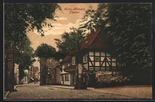 AK Hann.-Münden, Strassenpartie am Obertor