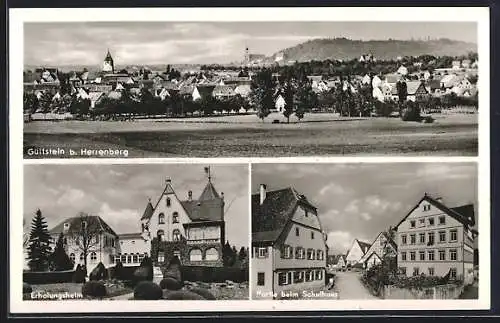 AK Gültstein b. Herrenberg, Erholungsheim, Partie beim Schulhaus, Totalansicht