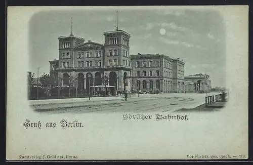 Mondschein-AK Berlin-Kreuzberg, Am Görlitzer Bahnhof