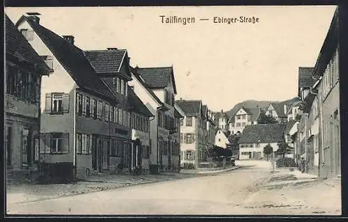 AK Tailfingen / Albstadt, Ebinger Strasse mit Geschäften