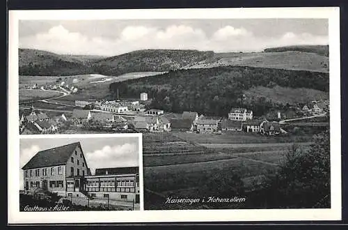 AK Kaiseringen i. Hohenzollern, Gasthaus zum Adler, Blick auf das Dorf