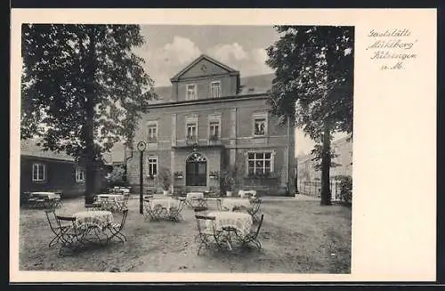 AK Kitzingen a. M., Gasthaus Mühlberg mit Terrasse