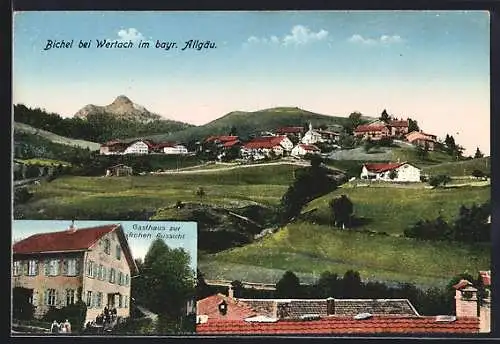 AK Bichel bei Wertach, Gasthaus zur frohen Aussicht, Totalansicht