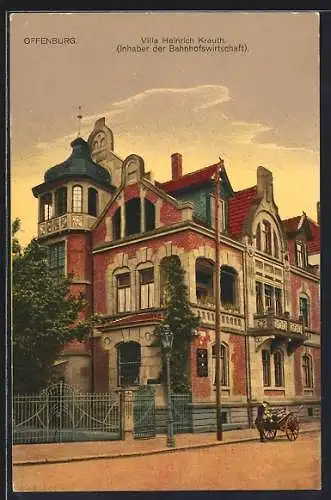 AK Offenburg, Villa Heinrich Krauth, Inh. der Bahnhofswirtschaft