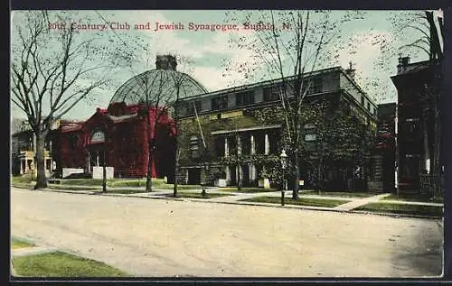 AK Buffalo, NY, 20th Century Club and Jewish Synagogue
