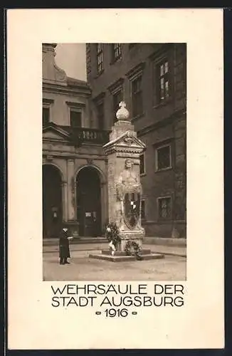 AK Augsburg, Wehrsäule der Stadt 1916, Nagelung