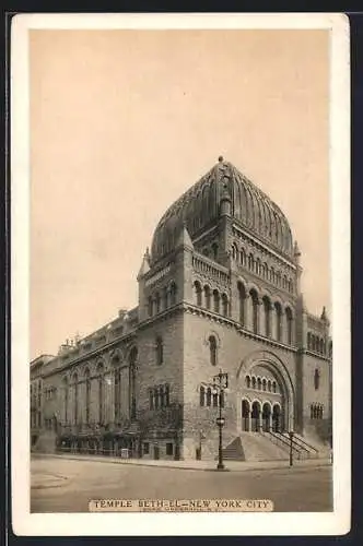 AK New York, NY, Temple Beth-El, Synagogue on Fifth Avenue and 76th Street